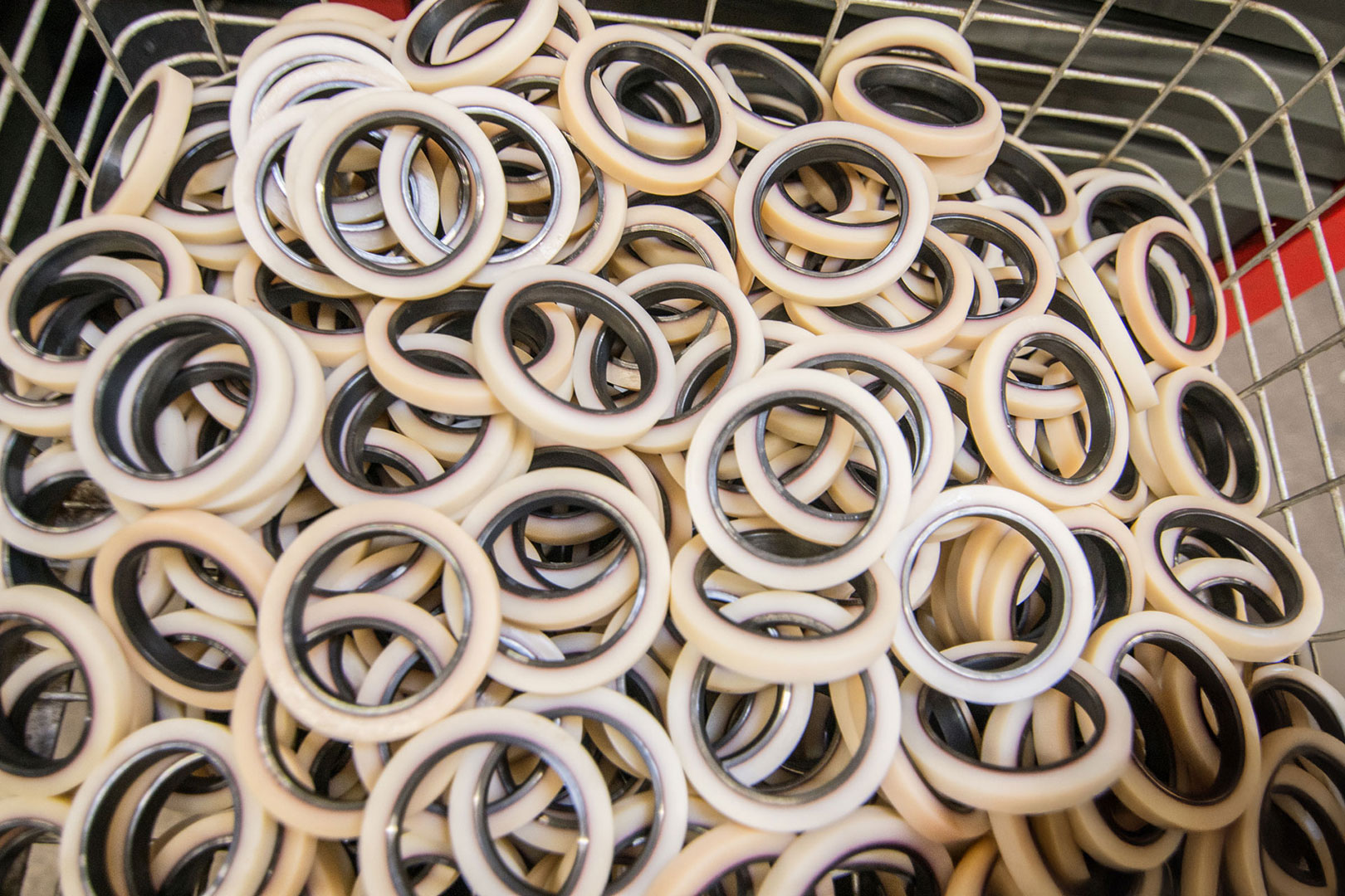 Ein haufen Laufrollen aus PUR