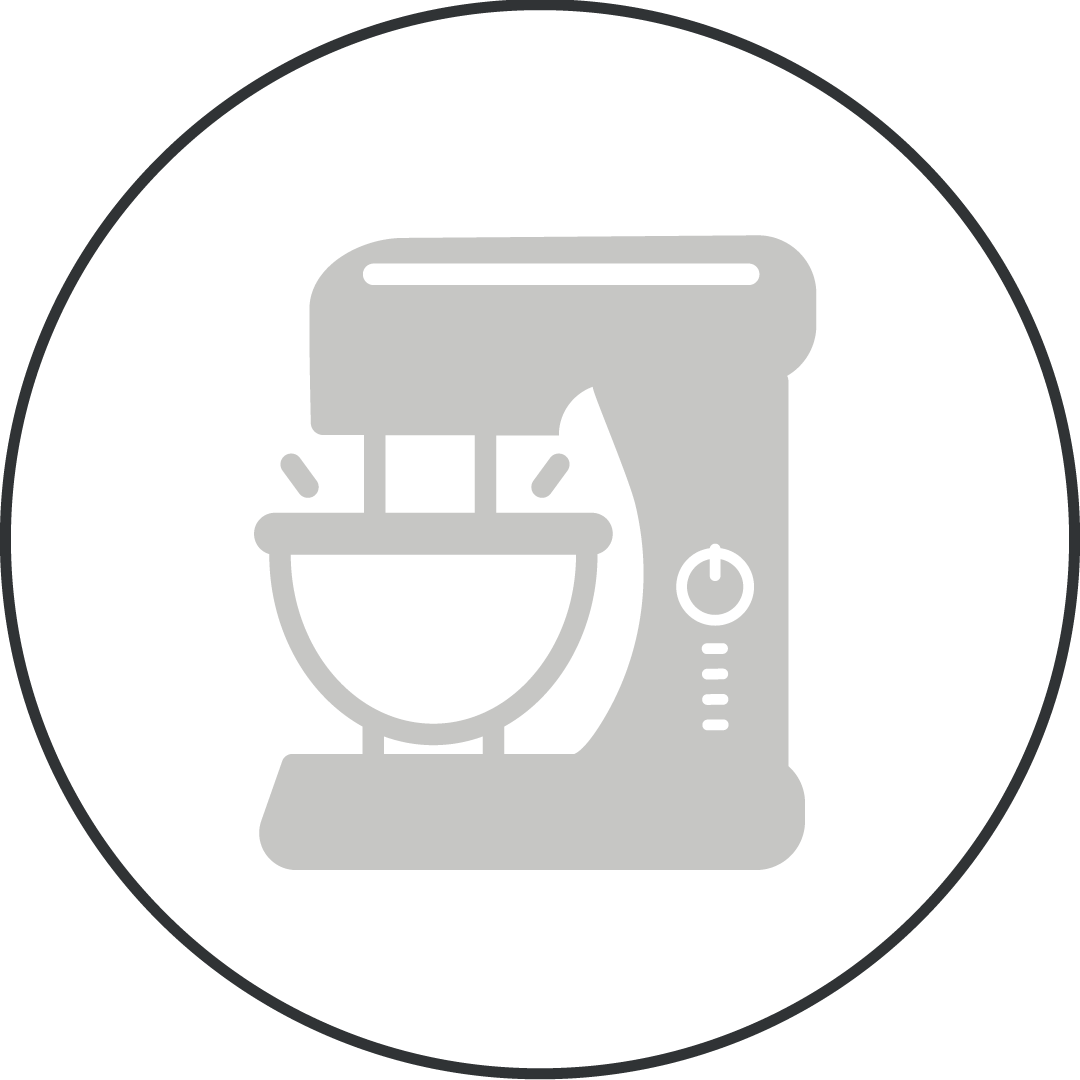 Icon einer Küchenmaschine die Sinnbildlich für die Branche Lebensmittelindustrie steht